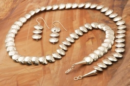 Day 20 Deal - Sterling Silver Stamped Disk Necklace and Earrings Set